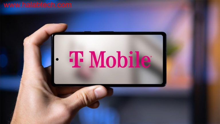 جهاز Palm IIIxe الكلاسيكي من عام 2000 المعروض في مكتب T-Mobile، يبرز بدايات الإنتاجية المحمولة قبل الهواتف الذكية