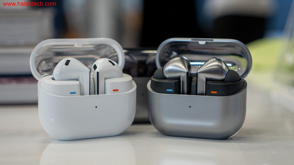 صورة مسربة لسماعات Galaxy Buds 3 FE بتصميم جذع وأطراف سيليكون مع علبة الشحن