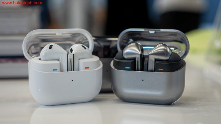 صورة مسربة لسماعات Galaxy Buds 3 FE بتصميم جذع وأطراف سيليكون مع علبة الشحن