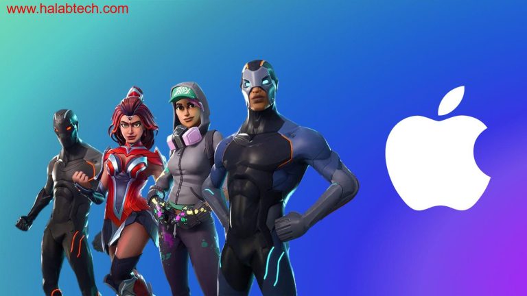 شعار فورت نايت مع جهاز iPhone يرمز إلى عودتها إلى iOS في أستراليا