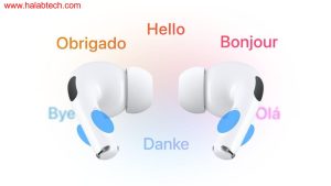 لقطة شاشة تُظهر ترجمة حيّة محتملة على AirPods ضمن iOS 26 وتفاعلها مع محادثة بلغات متعددة