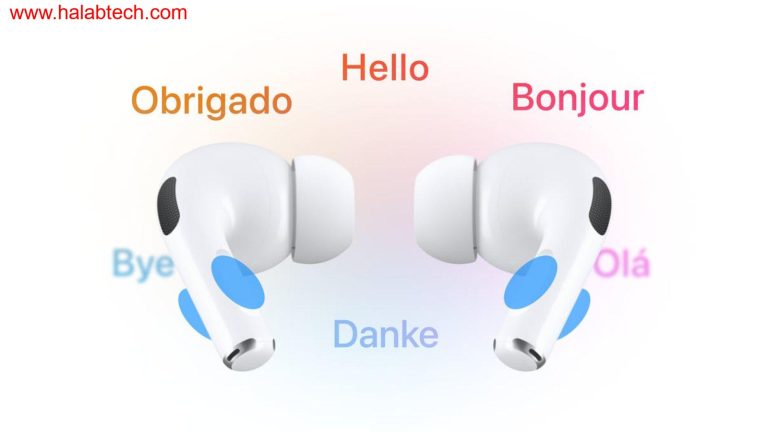 لقطة شاشة تُظهر ترجمة حيّة محتملة على AirPods ضمن iOS 26 وتفاعلها مع محادثة بلغات متعددة