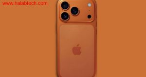 صورة خلفية لهاتف iPhone 17 Pro مع عدسة تلي فوتو بارزة وتعبير عن تقريب 8x
