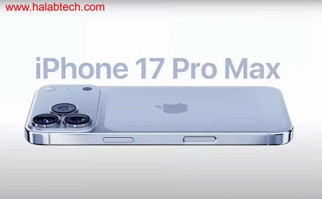 تصور عربي يبرز كاميرا من iPhone 17 Pro Max مع بطارية مُغطاة بمعدن ووحدة كاميرا أكبر