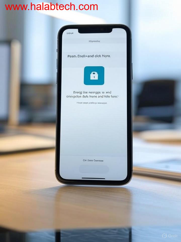 أيقونة قفل تشفير محاط برسائل نصية بين أجهزة iPhone وAndroid توحي بالتبادل الآمن عبر RCS