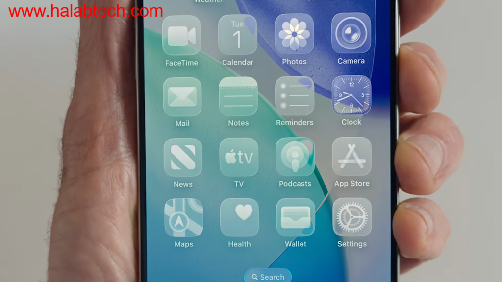 لقطة شاشة لواجهة iOS 26 بيتا العامة 4 مع Liquid Glass وتغييرات على الشاشة الرئيسية وقفل الجهاز