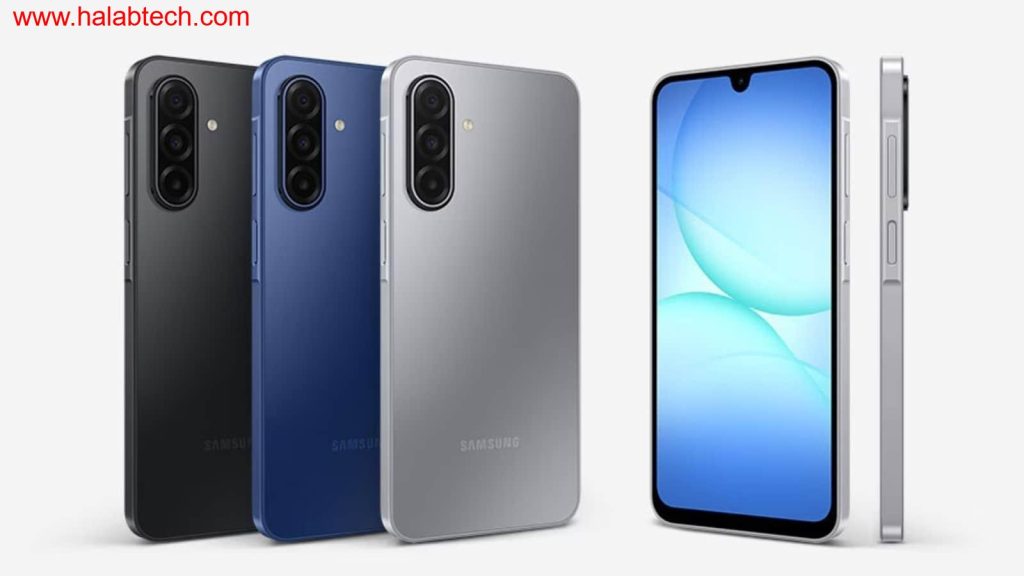 تصميم حديث لهاتف Samsung Galaxy A17 5G مع شاشة كبيرة من نوع Super AMOLED وكاميرا خلفية متعددة العدسات
