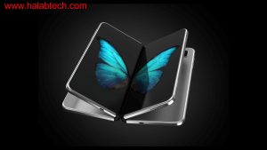 تصور يوضح هاتف iPhone Fold القابل للطي من أبل مع شاشة خارجية ومساحة شاشة داخلية وكاميرات
