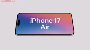 الصورة التوضيحية تُظهر جراب حواف يحيط بجهاز iPhone 17 Air مع إبقاء الخلفية مكشوفة لتسليط الضوء على النُحافة