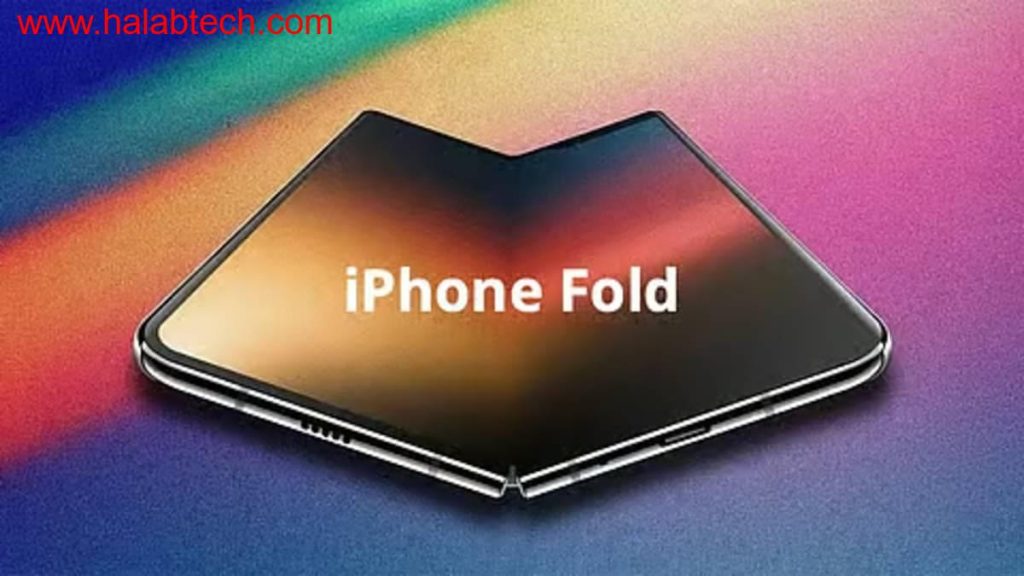 تصوّر تخيّلي لهاتف iPhone Fold القابل للطي من أبل يبرز أربع كاميرات وبصمة الإصبع وميزة eSIM