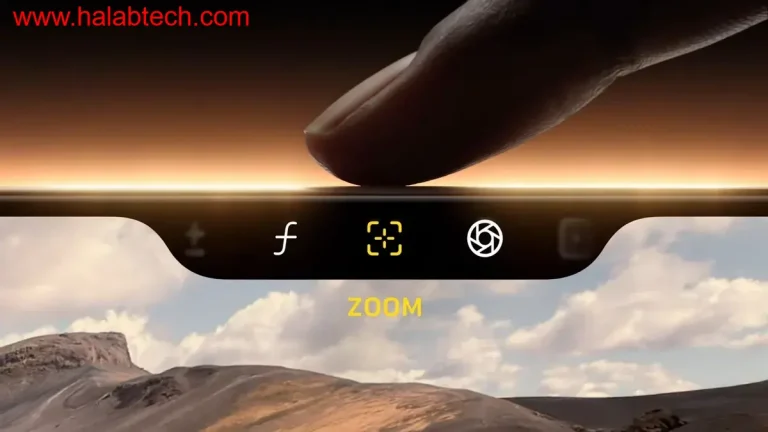 لقطة توضّح زر التحكم المادي في كاميرا iPhone على الحافة اليمنى بجوار زر الطاقة