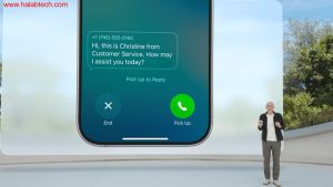لقطة توضح ميزات iOS 26 مثل Hold Assist وفحص المكالمات وتغيرات التصميم إلى الزجاج السائل وتوسيع دعم CarPlay
