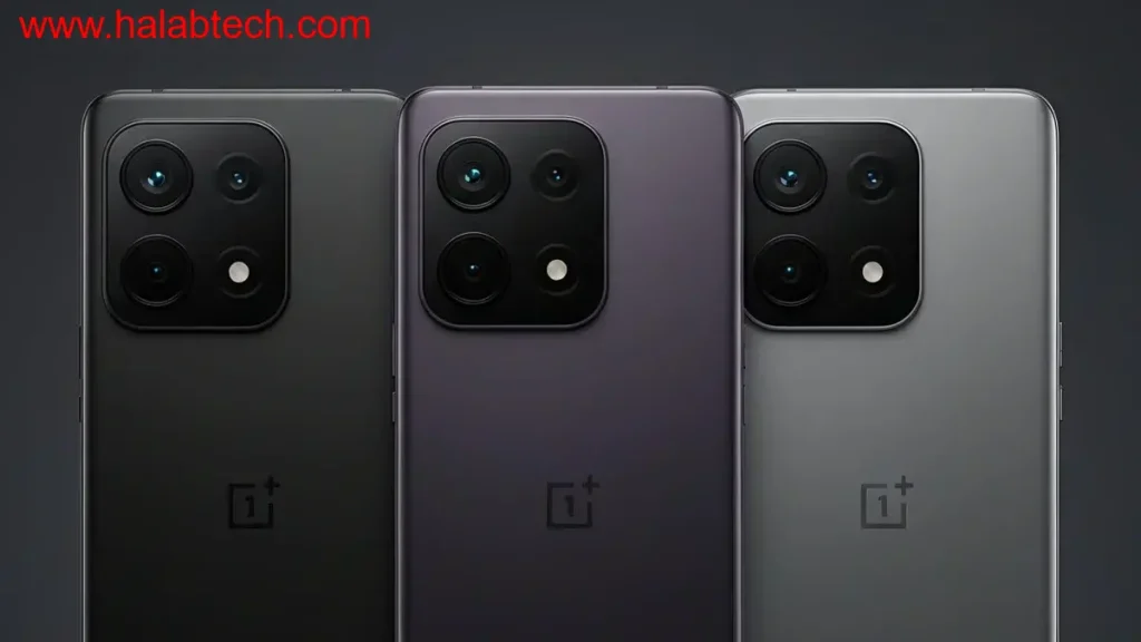 تصميم概念ي لهاتف OnePlus 15 بألوانه المختلفة مع التركيز على خفة الوزن وتصميم البطارية