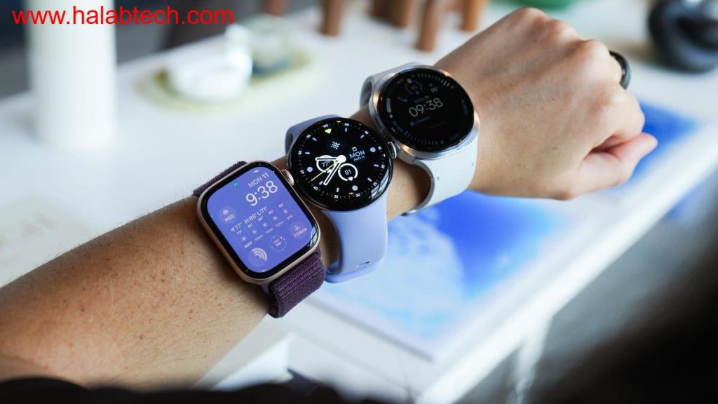 مقارنة بين ساعة آبل Series 11 وساعة سامسونج Galaxy Watch 8 مع إظهار واجهات المستخدم وميزات الذكاء الاصطناعي