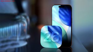 صورة توضح واجهة iOS 26 الجديدة بتصميم Liquid Glass
