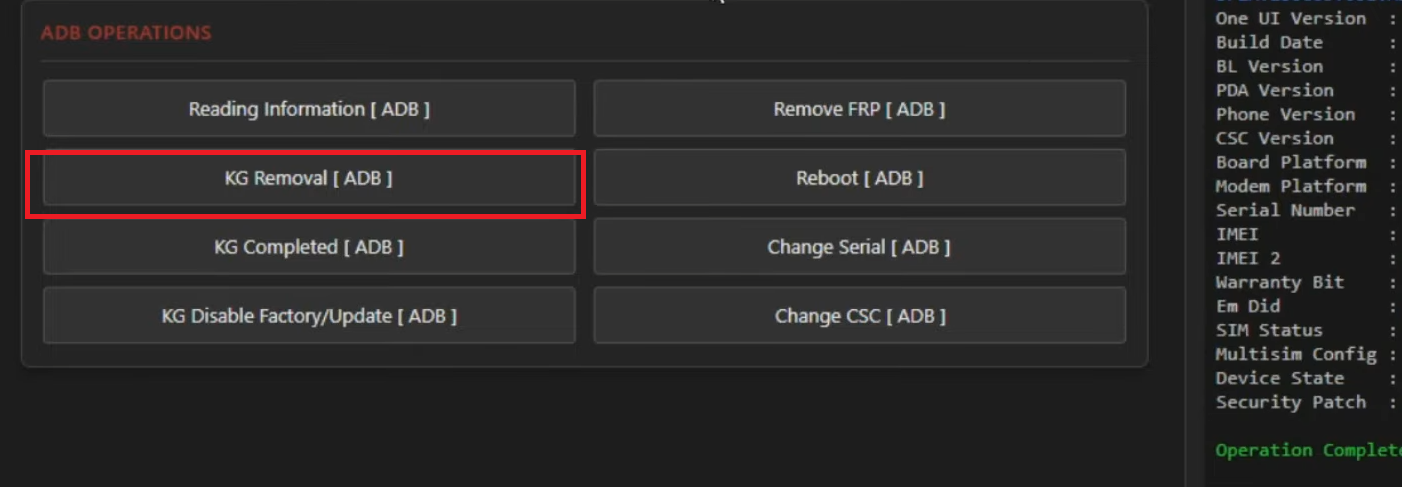تجاوز KG سامسونج - KG Removal ADB